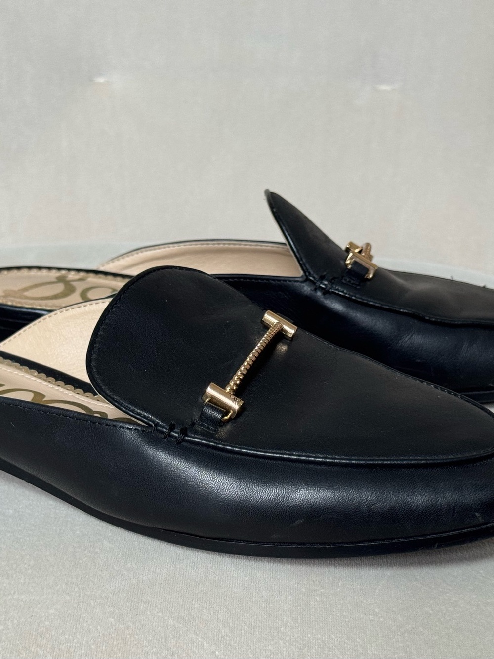 Sam Edelman Black Leather Mules Size 7.5 Great Condition - Picture 2 of 8